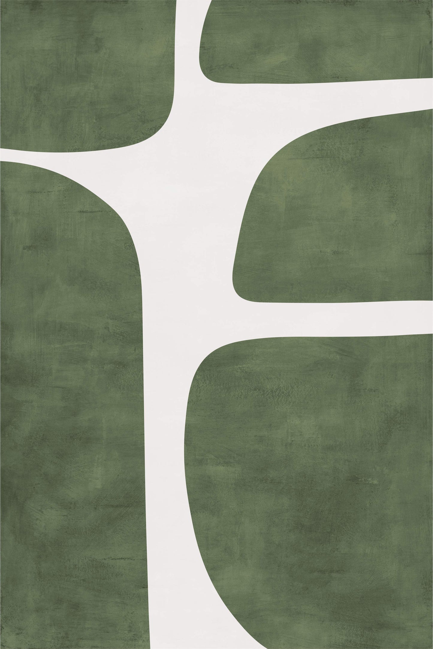 Mid-Century Green Beige Minimalist Art-2