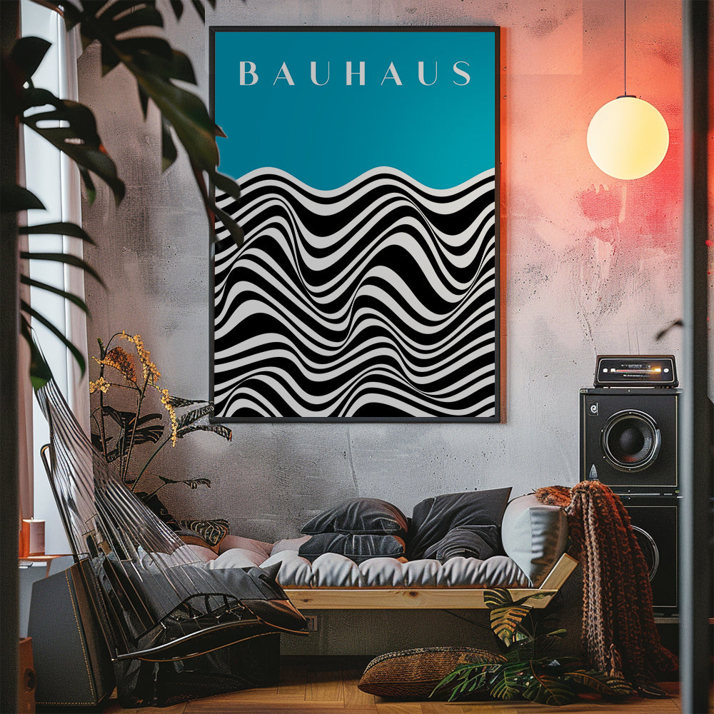 Bauhaus Poster - Blue & Black