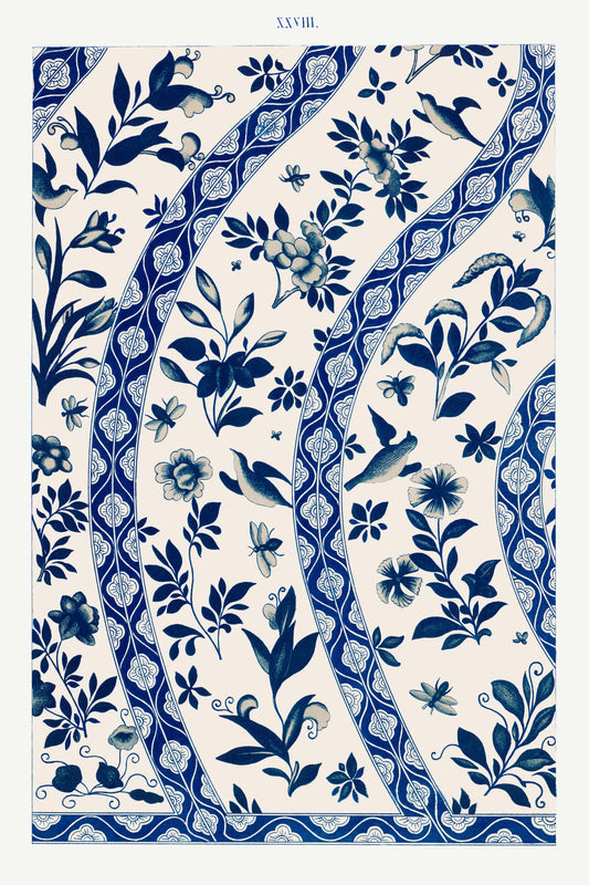 Vintage Oriental Flower Art Pattern 2