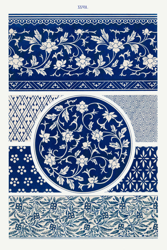 Vintage Oriental Flower Art Pattern 3