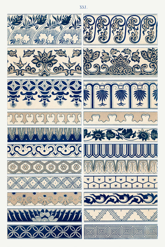 Vintage Oriental Flower Art Pattern 4